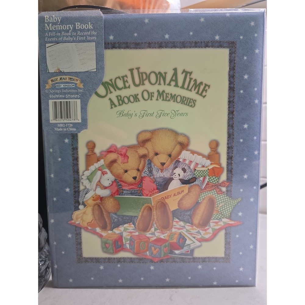 NEW CR Gibson Sweet Memories Baby's First 5 Years Memory Book Blue Jean Teddy